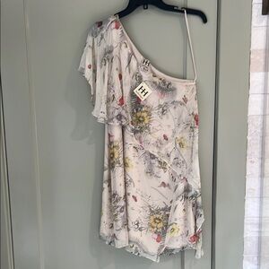 Haute Hippie Floral One-Shoulder Dress